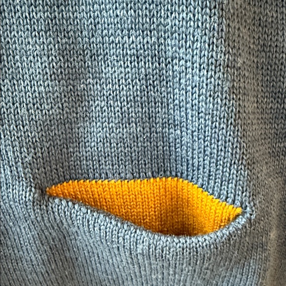 Vintage Varsity Wool Cardigan Sweater – Blue & Yellow Letterman Style (Size 44) - Picture 12 of 13